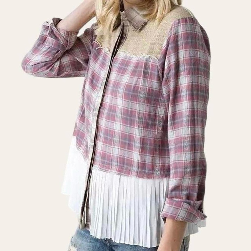 Gimmicks by BKE plaid button down shirt